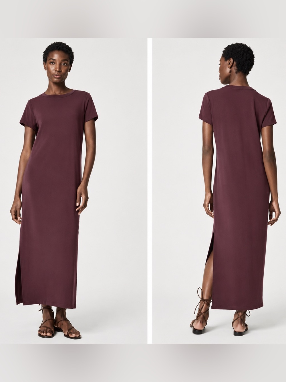 SPANX AirEssentials Side Slit Maxi Dress Purple XL Lounge Athleisure